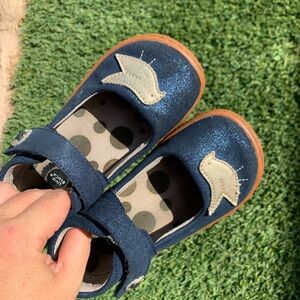 Livie & Luca Sparkly Navy Shoes with Bird Accent